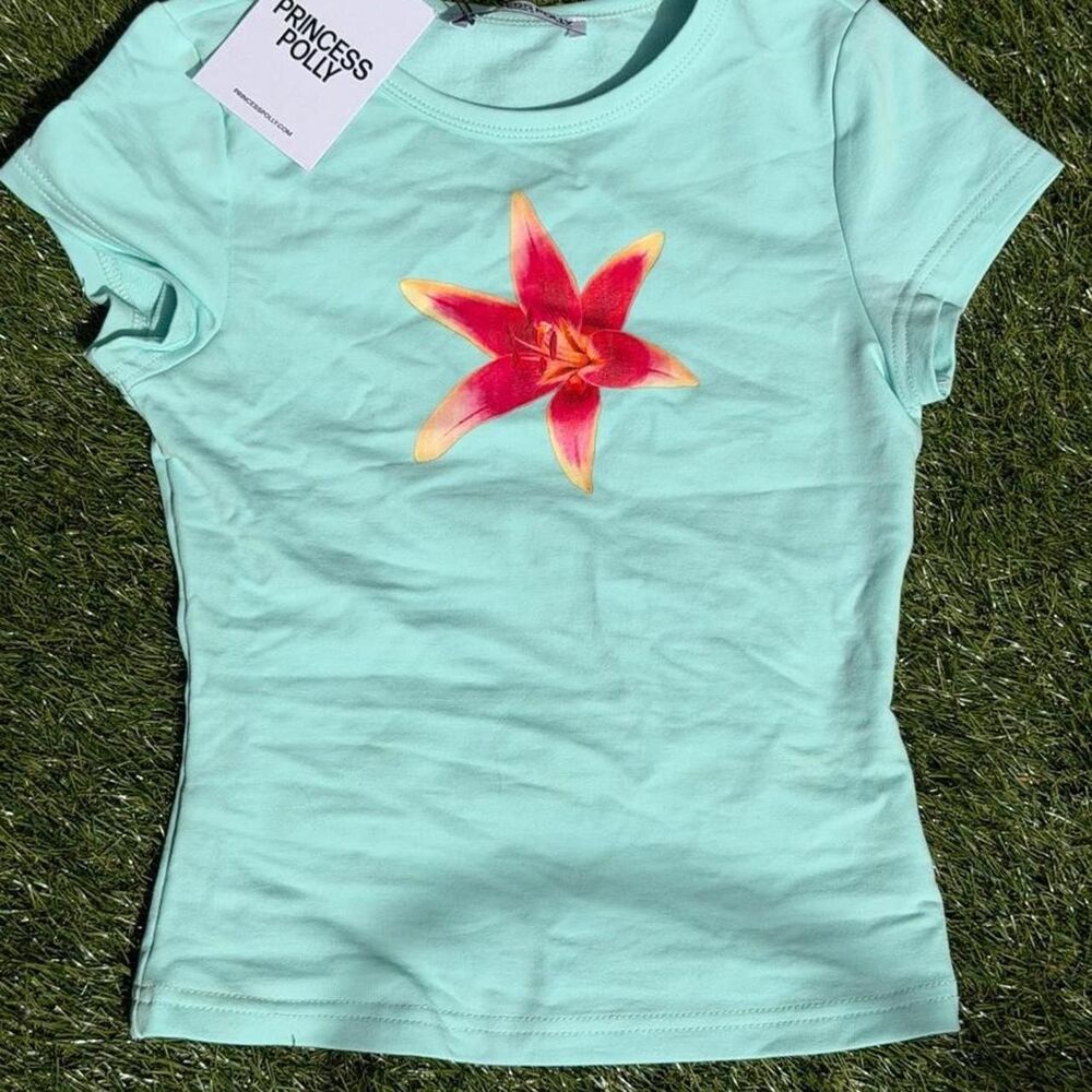 Princess-polly Women's Blue and Green Crop-top